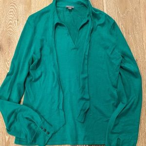 Ann Taylor emerald green top with neck bow